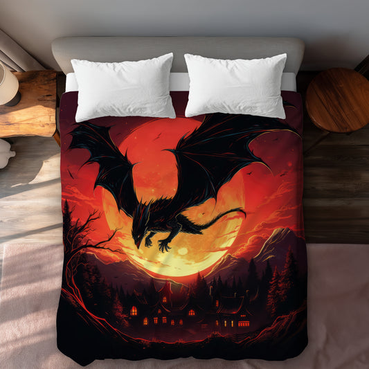The dragon's wrath Red duvet cover | Stylish home decor