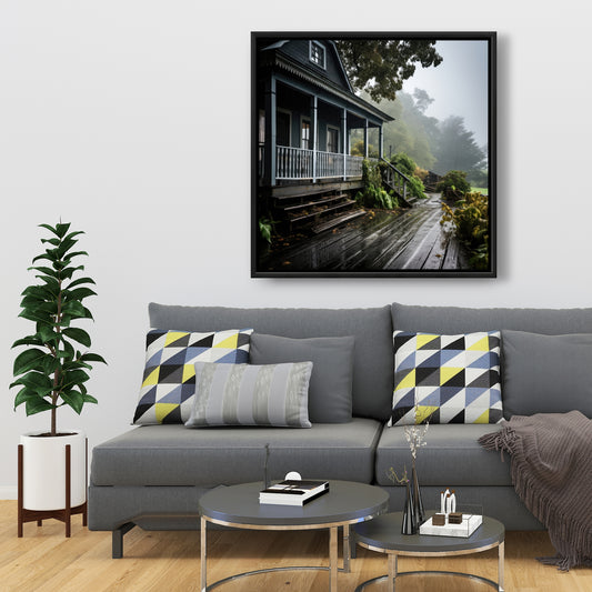 Rainy porch - 36"x36" Framed canvas