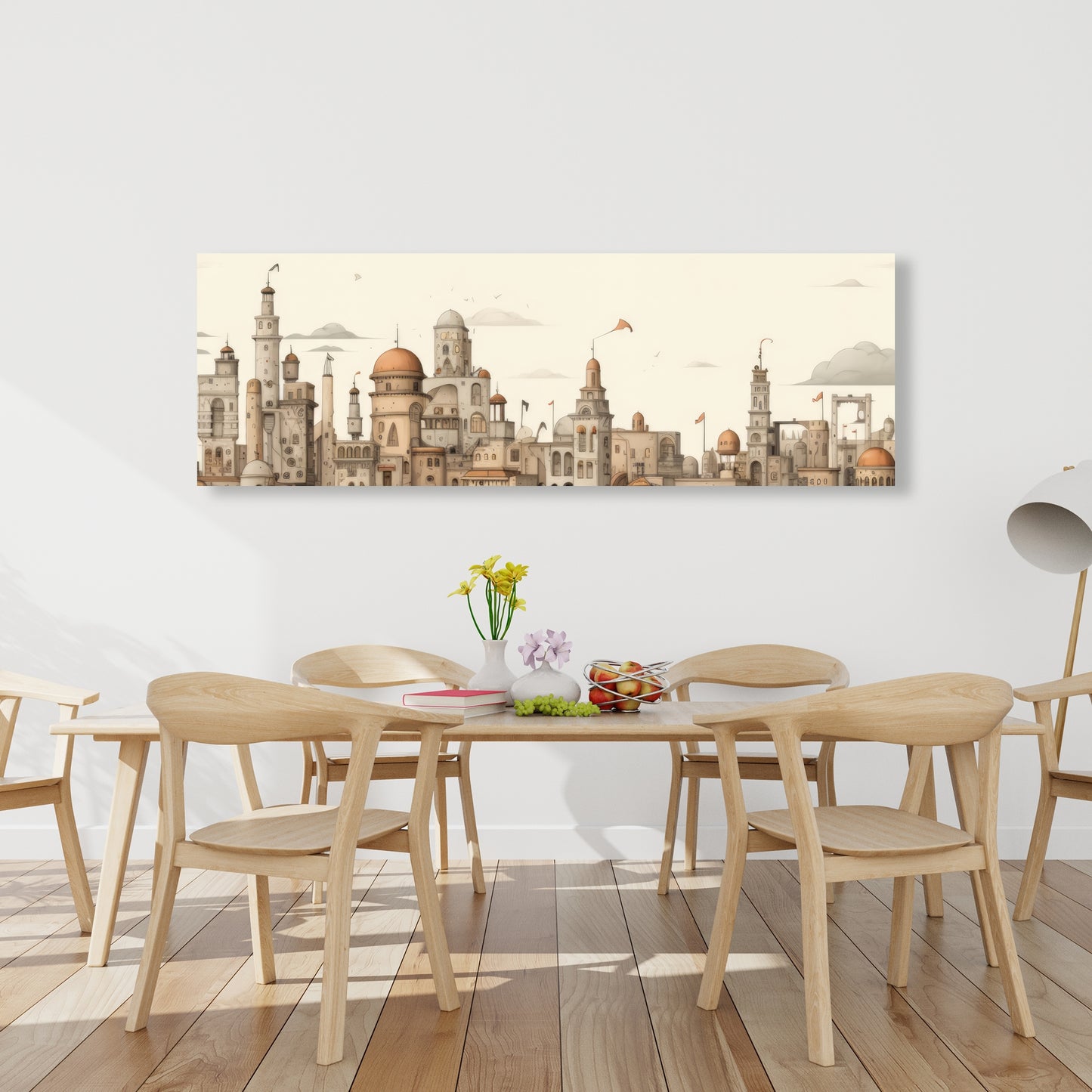 The Old Town - Brown Canvas Art for Home Decor | Stylish Wall Art