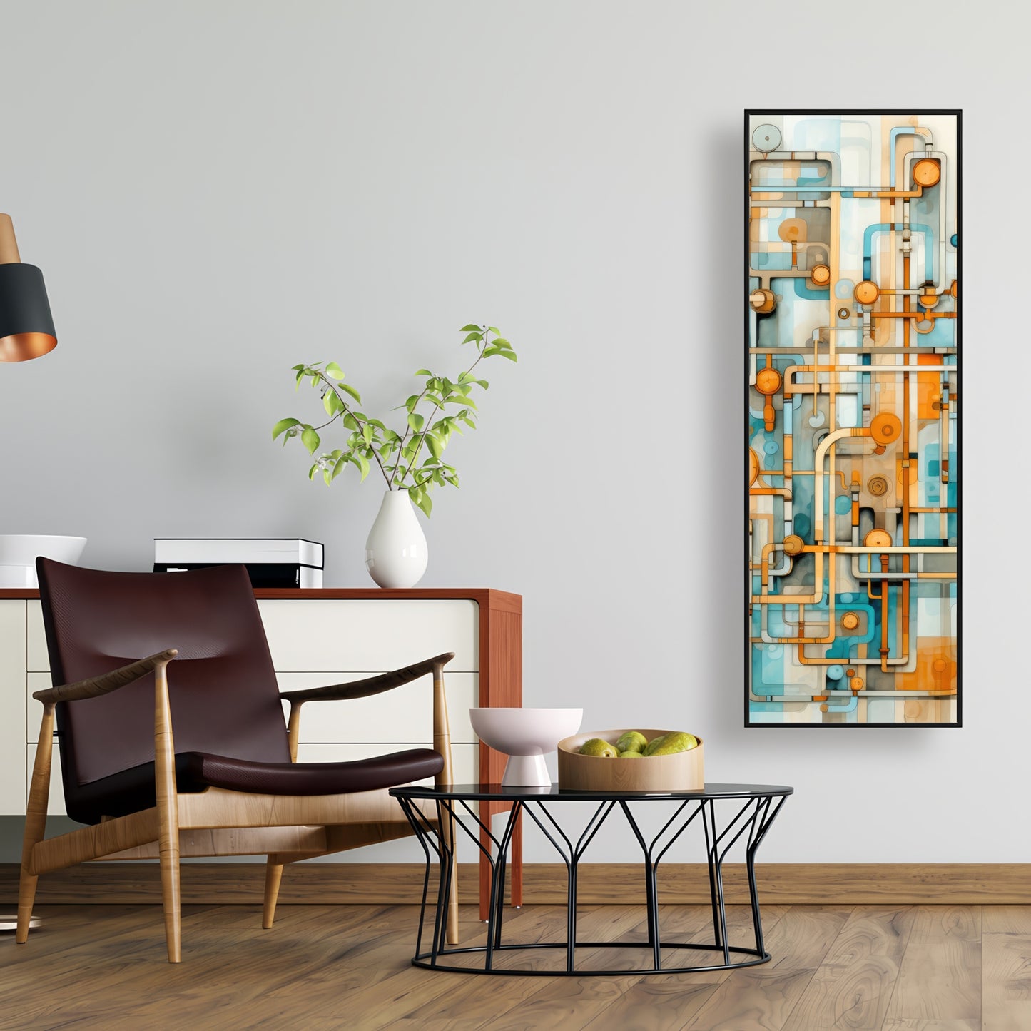 Like clockwork - Orange Framed Canvas for Home Decor