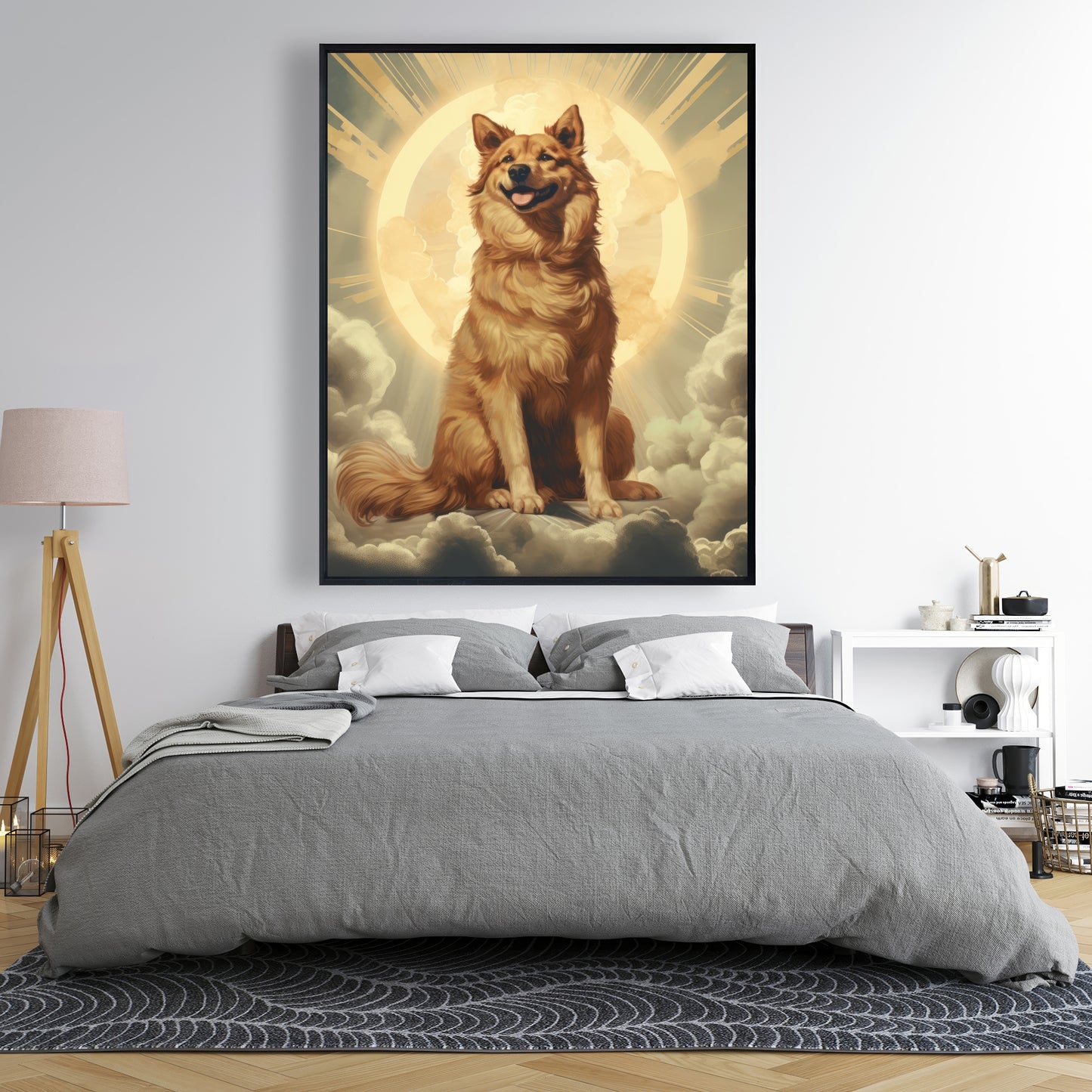 Man's best angel - 36"x36" Framed canvas