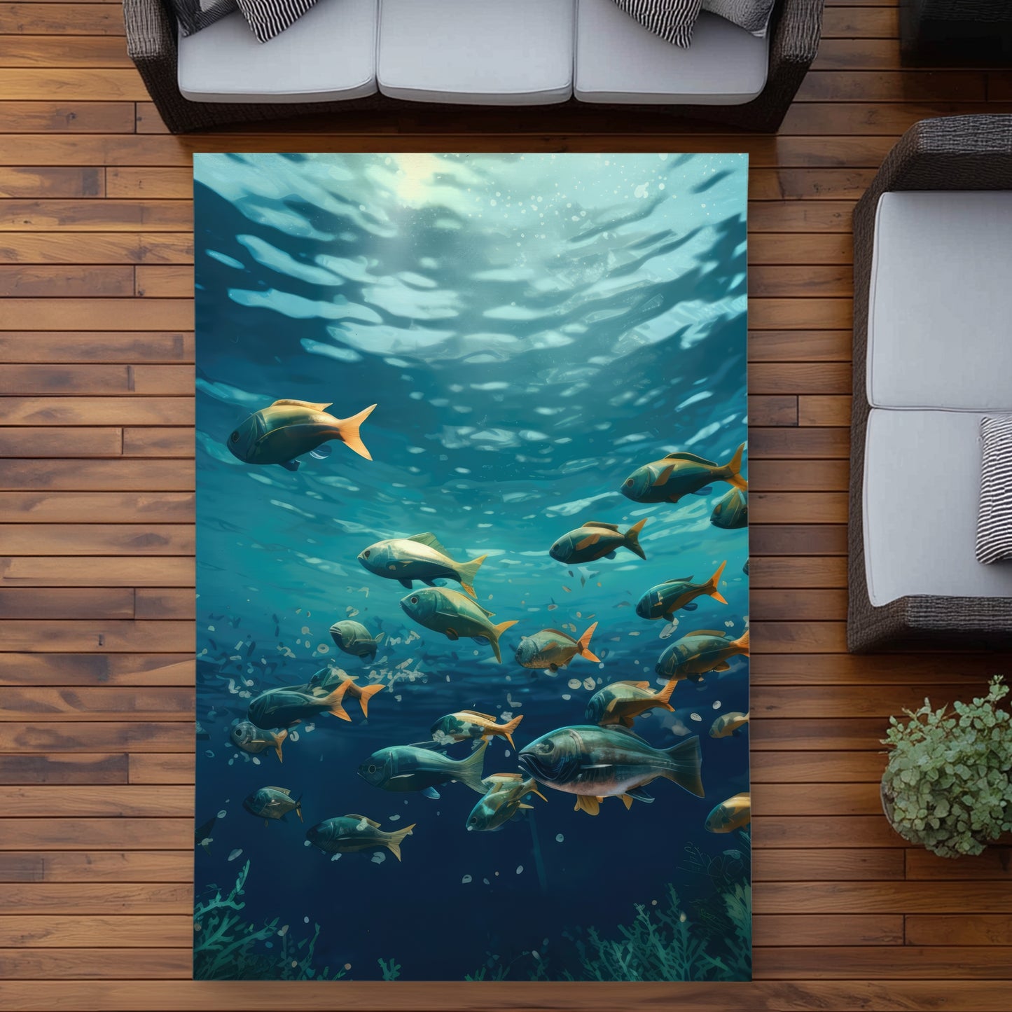 Shallow Swim Blue Outdoor Area Rug for Home Decor | Stylish Design