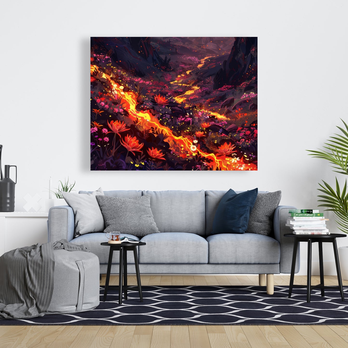Bloom and Eruption - Yellow Canvas Home Decor Artwork