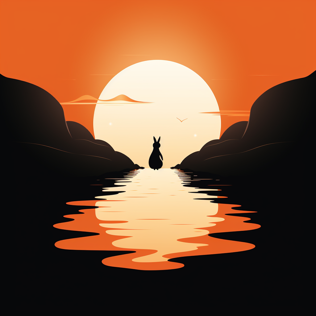 Running away - Orange Framed Canvas for Home Decor