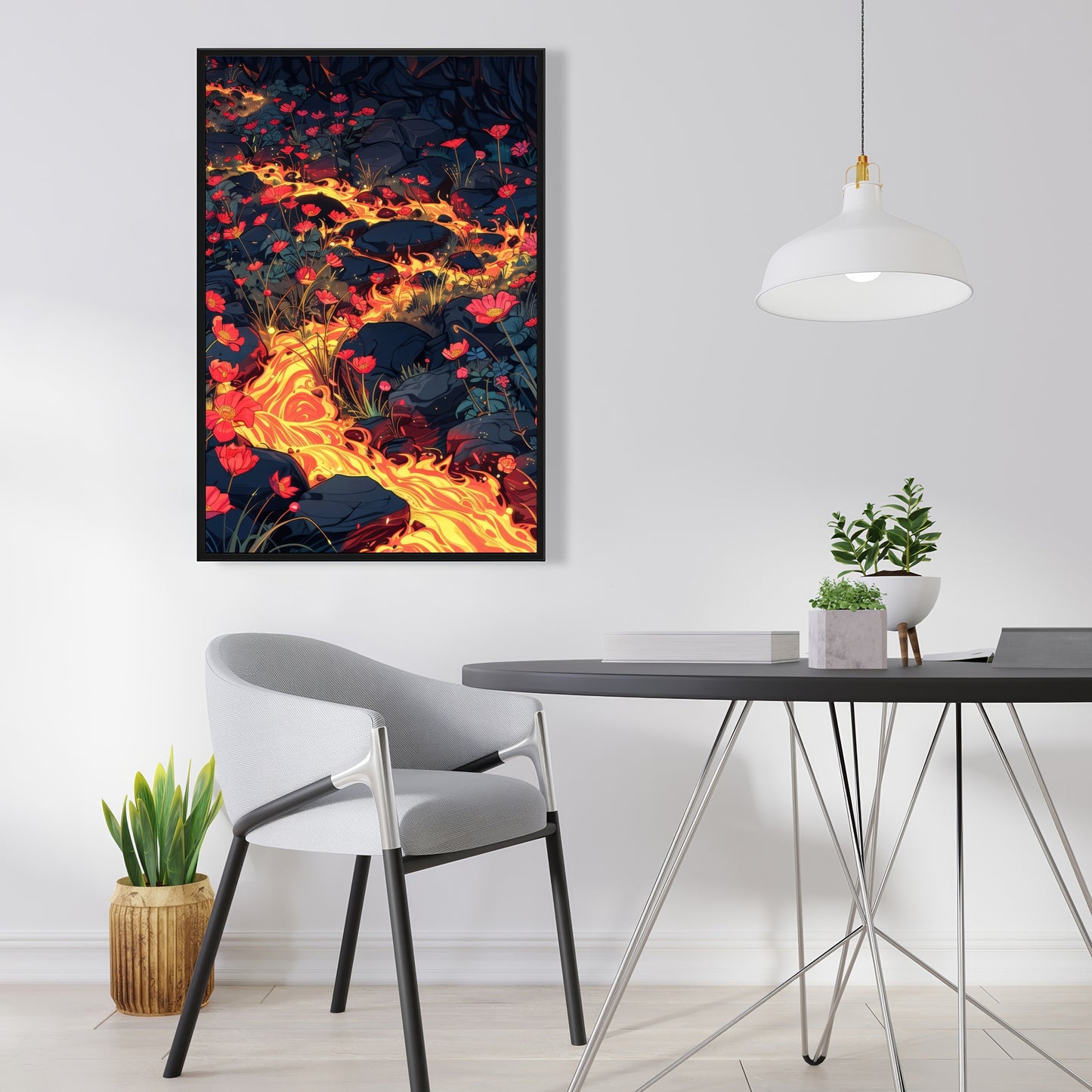 Dodging nature - 36"x36" Framed canvas