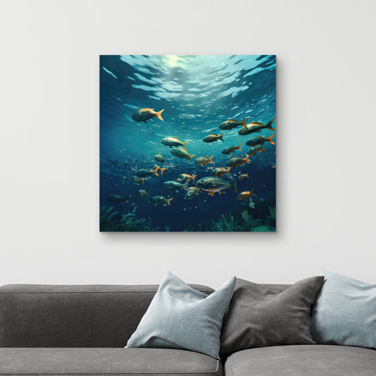 Shallow Swim - Beige Canvas Home Decor for Elegant Spaces