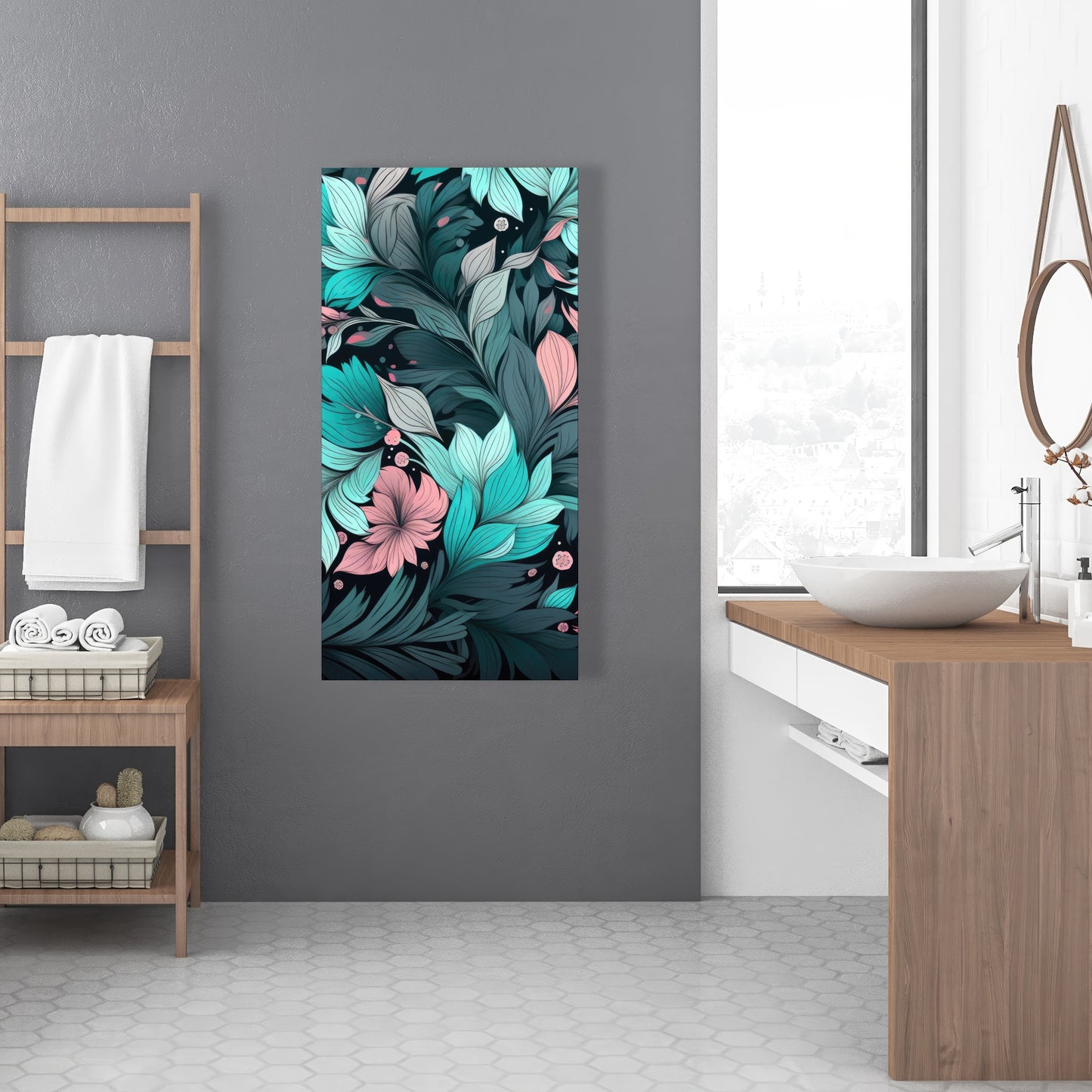 Neon leaves - 32"x32" Canvas