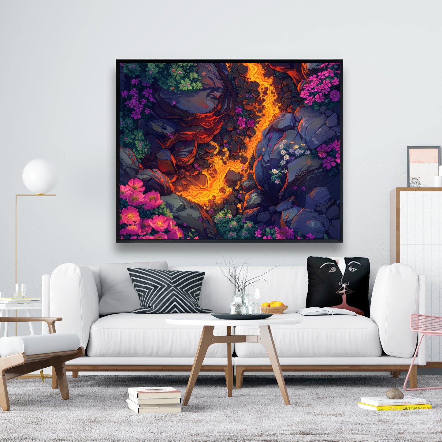 Hot River - Black Framed Canvas Wall Art for Home Decor