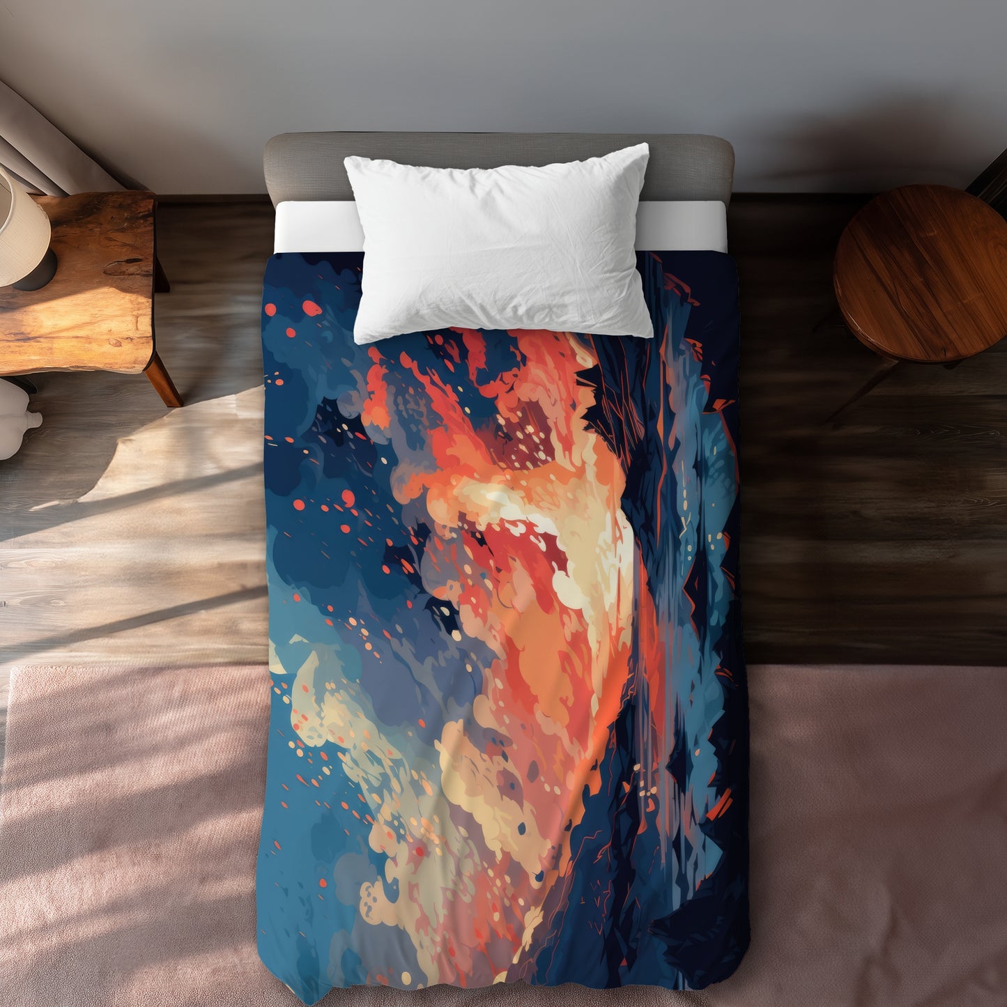 Magma Does Not Wait Red Duvet Cover | Stylish Home Decor