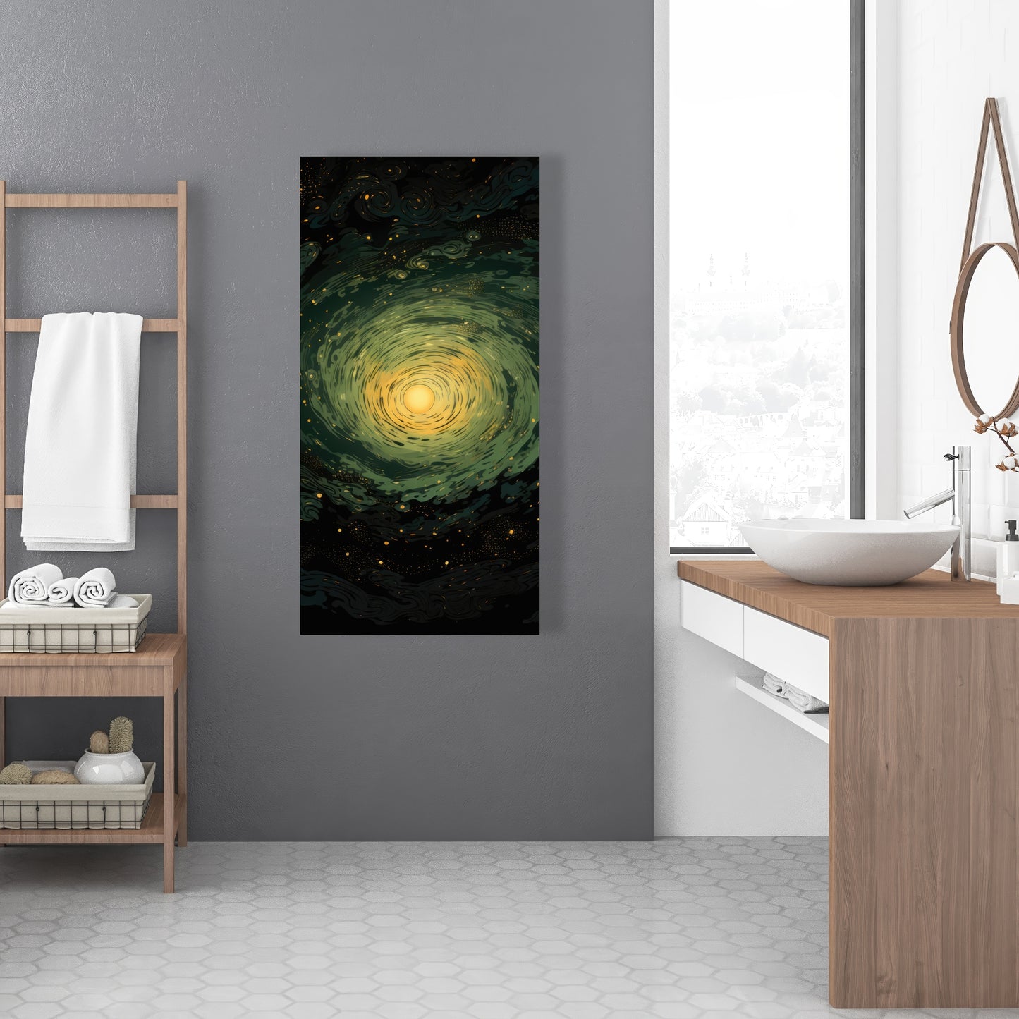 Swirling Gases - Black Canvas Art for Elegant Home Decor