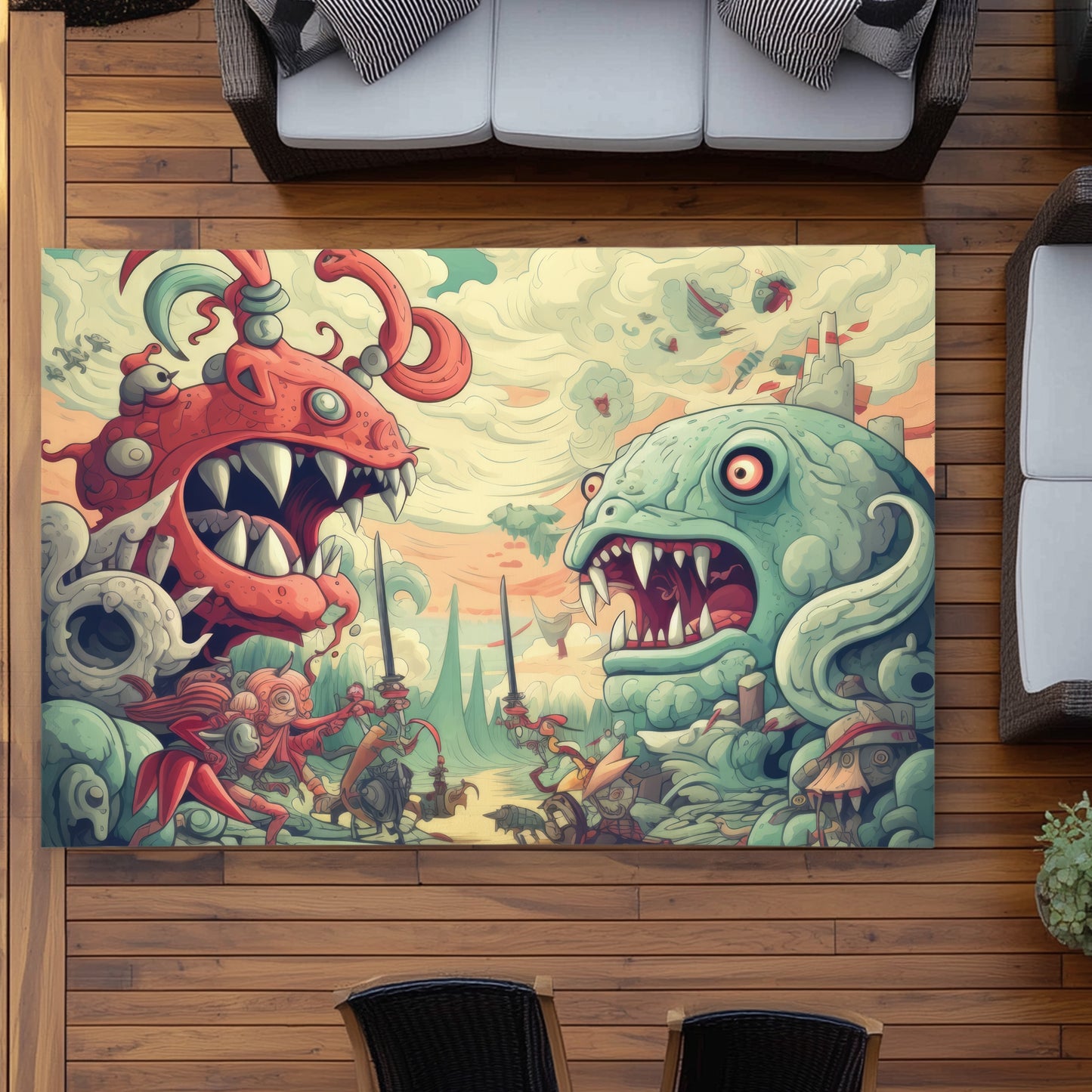 Two Titans Coral Outdoor Area Rug | Stylish Home Decor