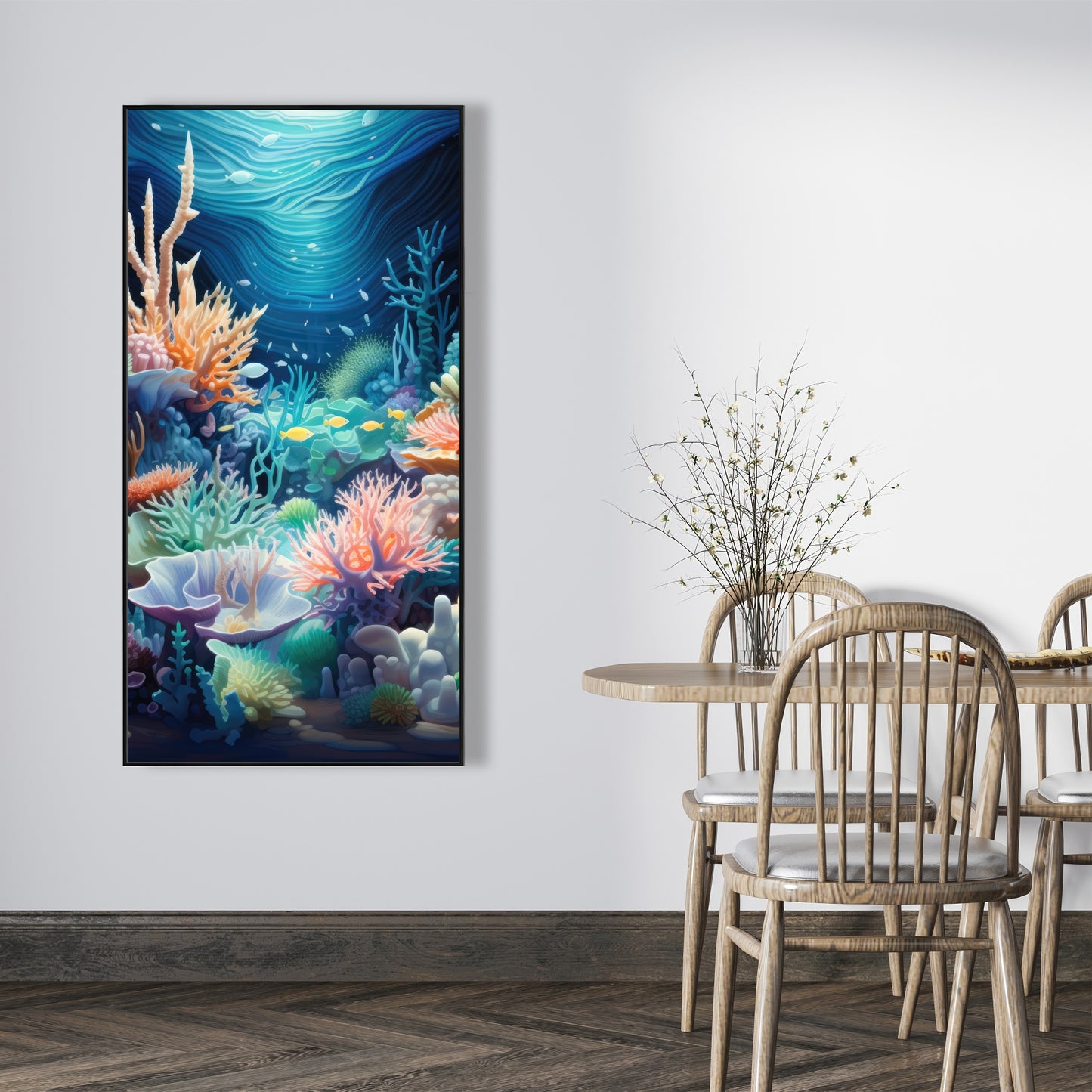 The Reef - Coral Framed Canvas for Stunning Home Decor