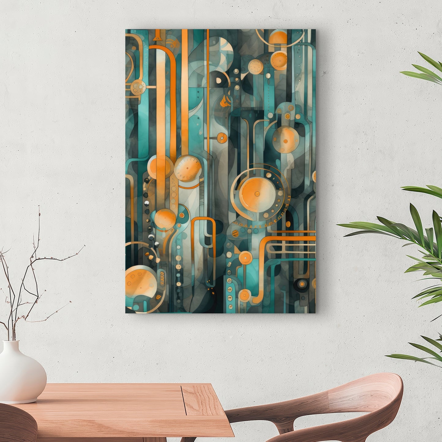Astrological Machinery - Gold Canvas Home Decor for Elegance