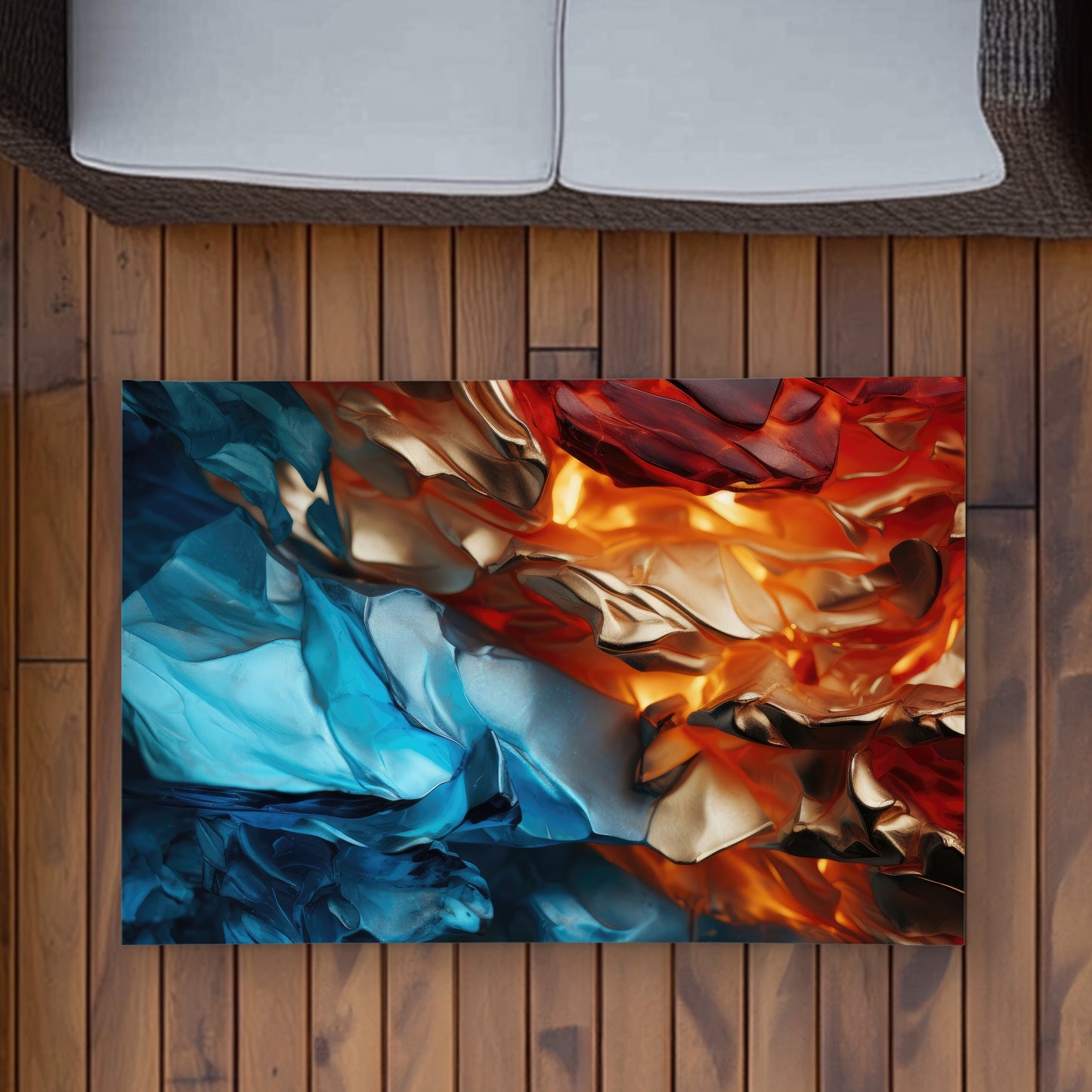 Mineral Contrast Blue Outdoor Area Rug | Home Decor Essentials