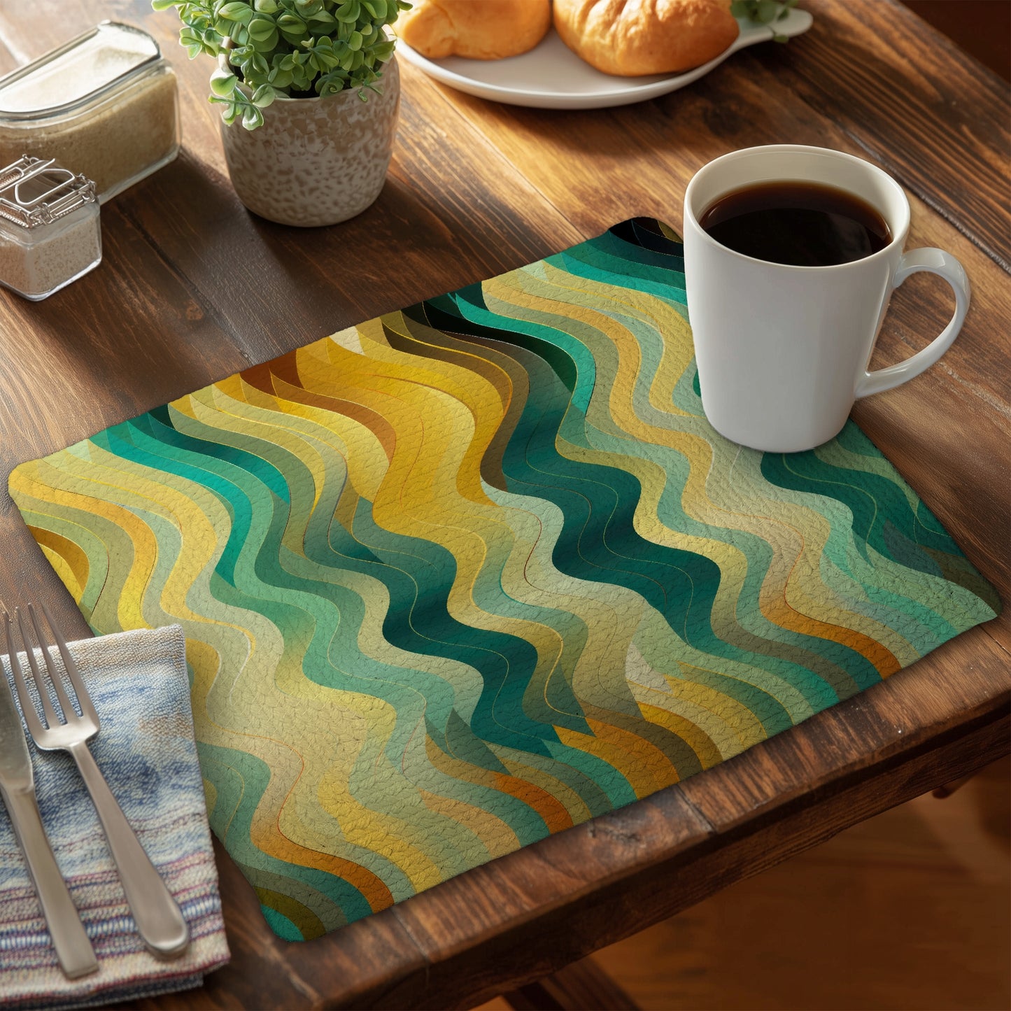 Rich by design - Gold Braided Polyester Placemat for Home Decor