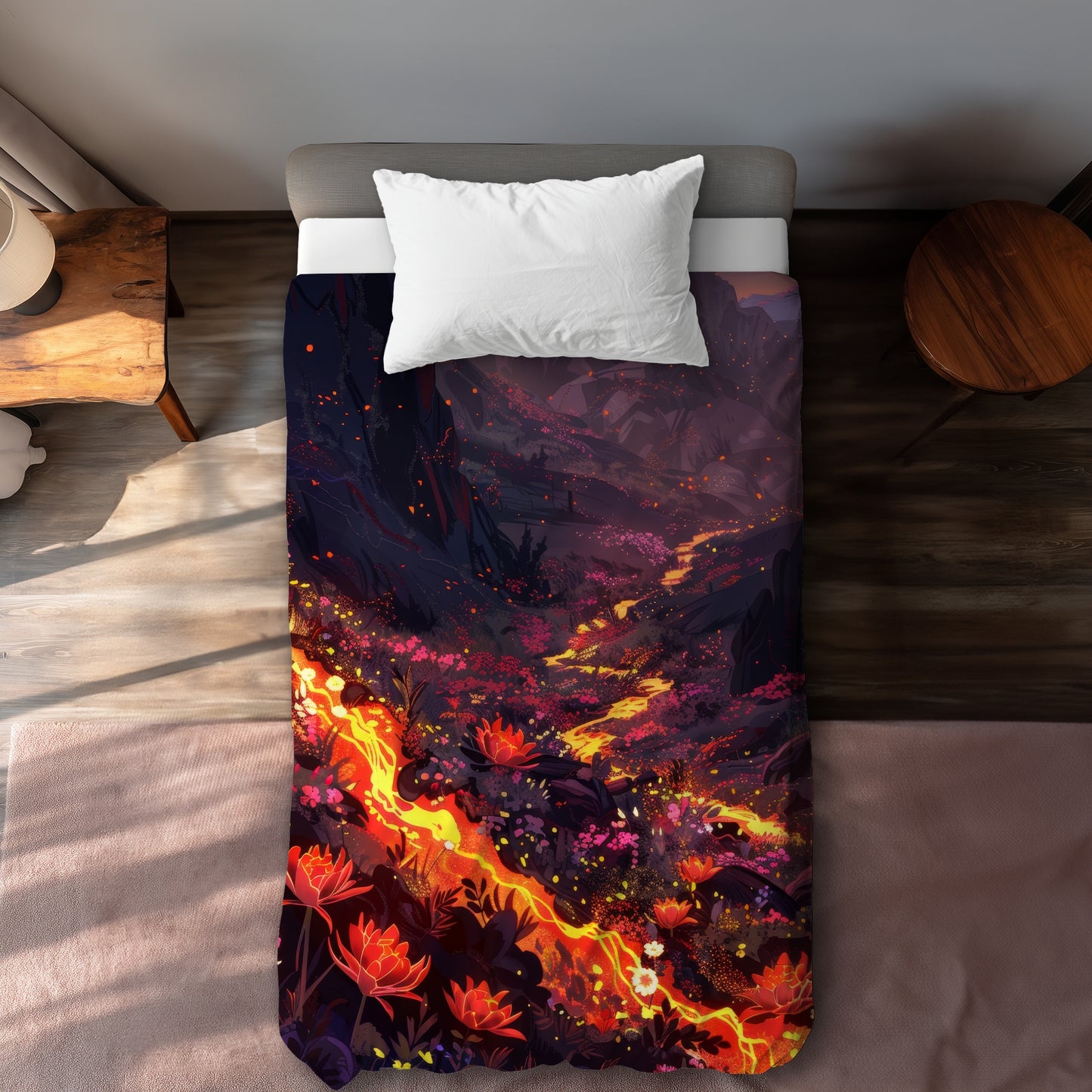 Bloom and eruption - 88"x88" Duvet Cover