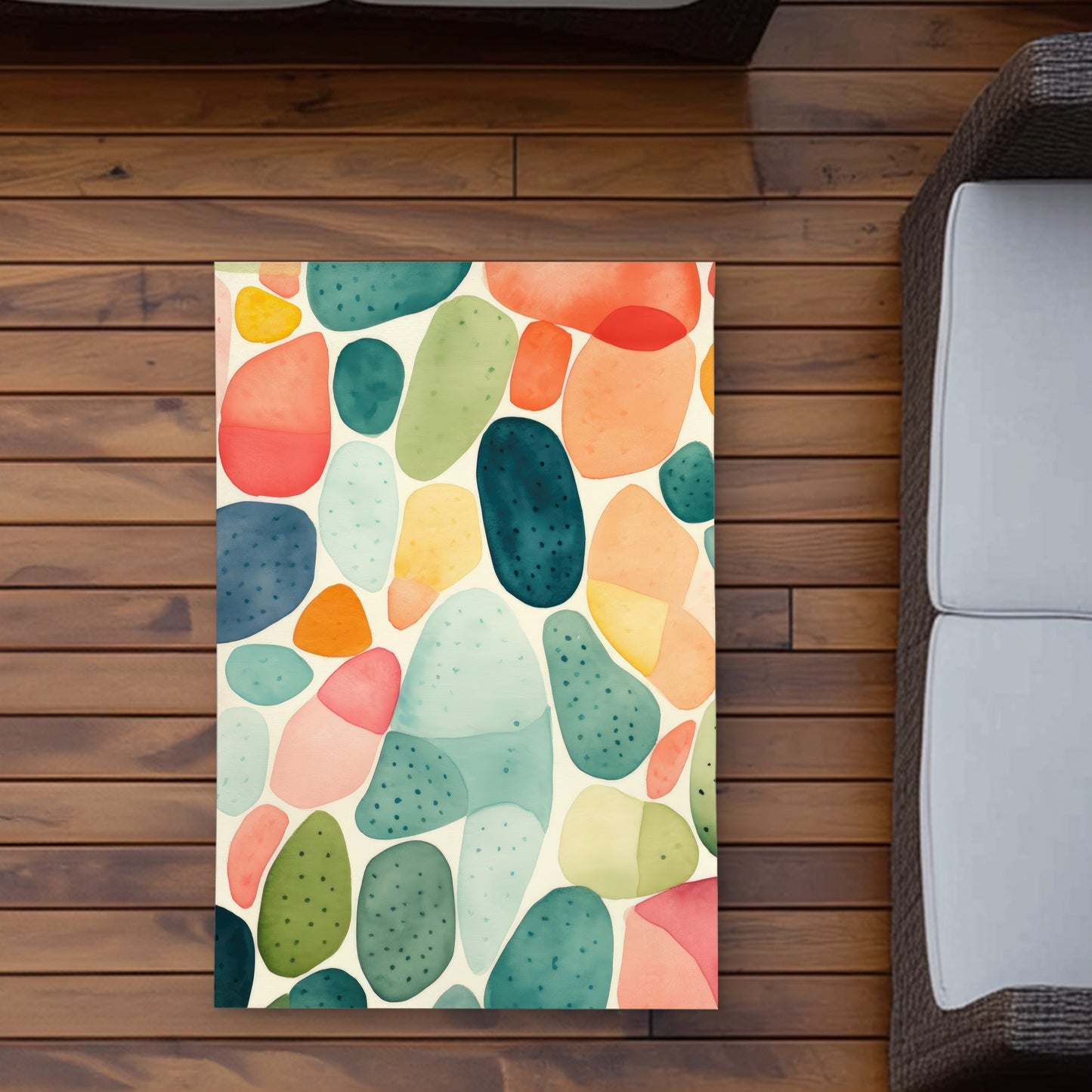 Seedy shapes Turquoise Outdoor Area Rug for Home Decor