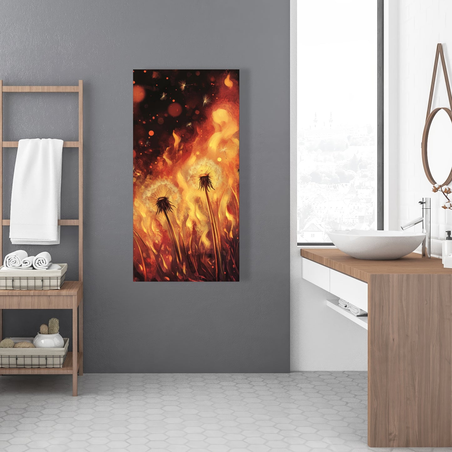 Dandy Fire - Yellow Canvas Art for Home Decor | Brighten Up