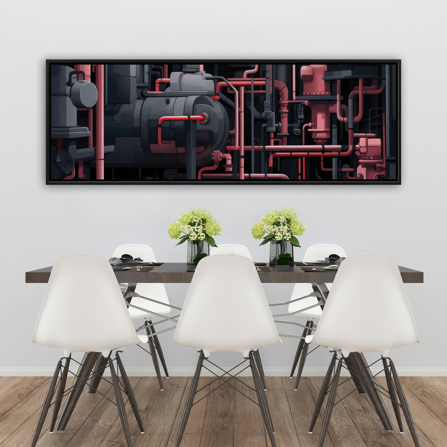 Dark pipes - 36"x36" Framed canvas