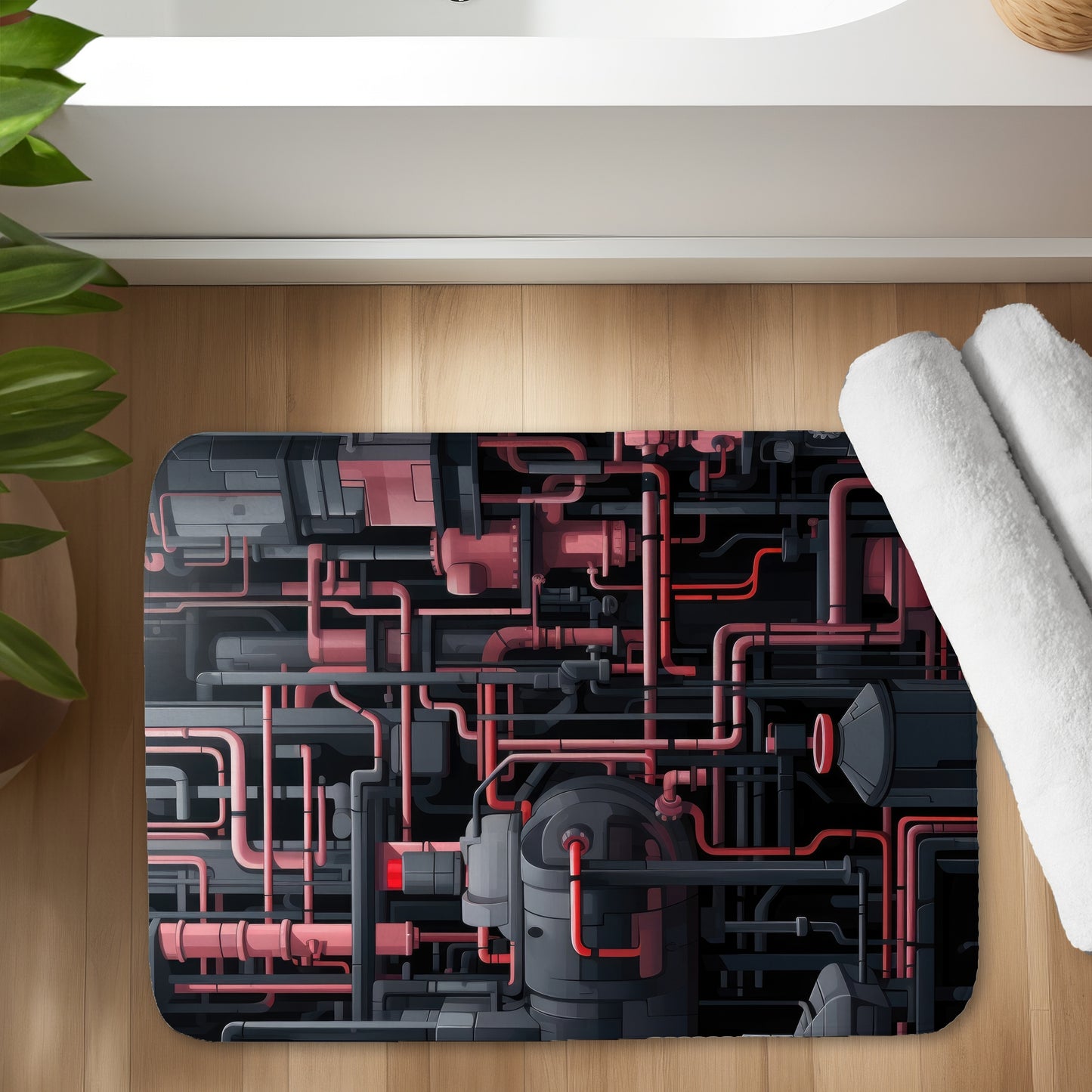 Dark pipes - 17"x24" Bath mat
