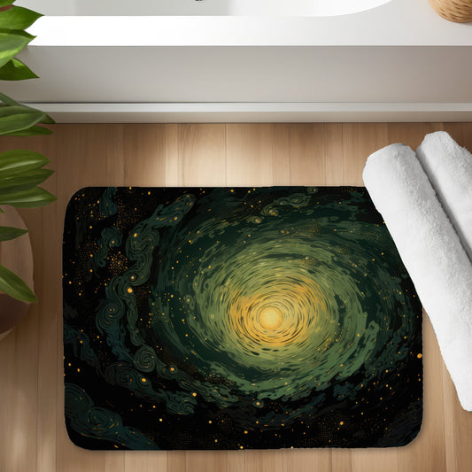 Swirling Gases - Green Bath Mat for Stylish Home Decor