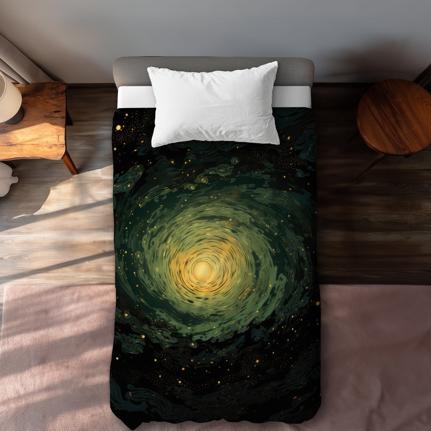 Swirling gases Green Duvet Cover | Stylish Home Decor
