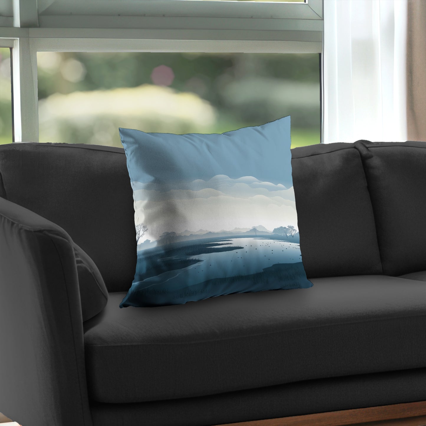 Minimalist Swamp Gray Poly Twill Throw Pillow Insert | Home Decor