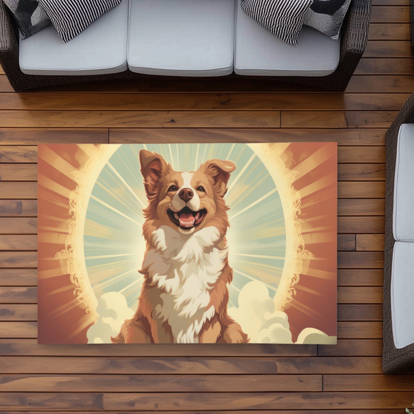 Pats and Smiles Brown Outdoor Area Rug for Home Decor