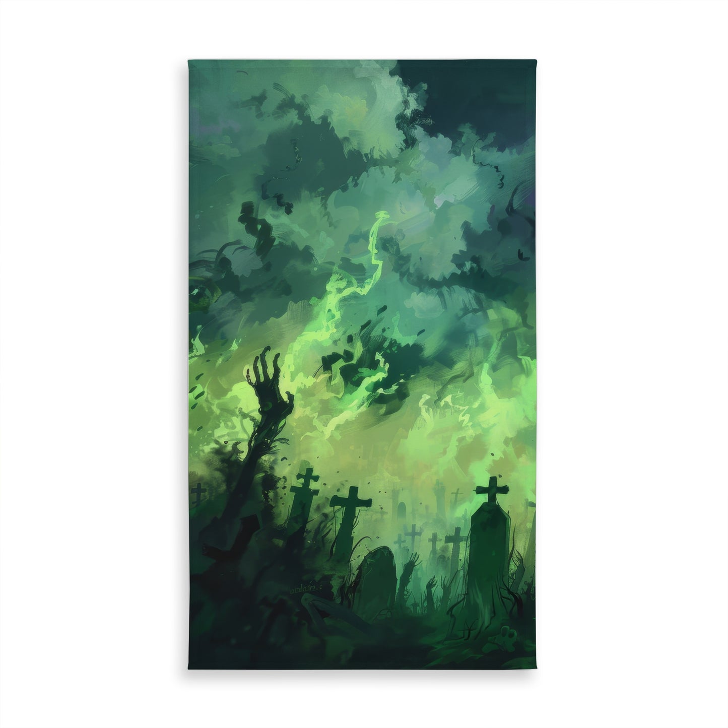 Reaching Hell Green Indoor Outdoor Tablecloth for Home Decor