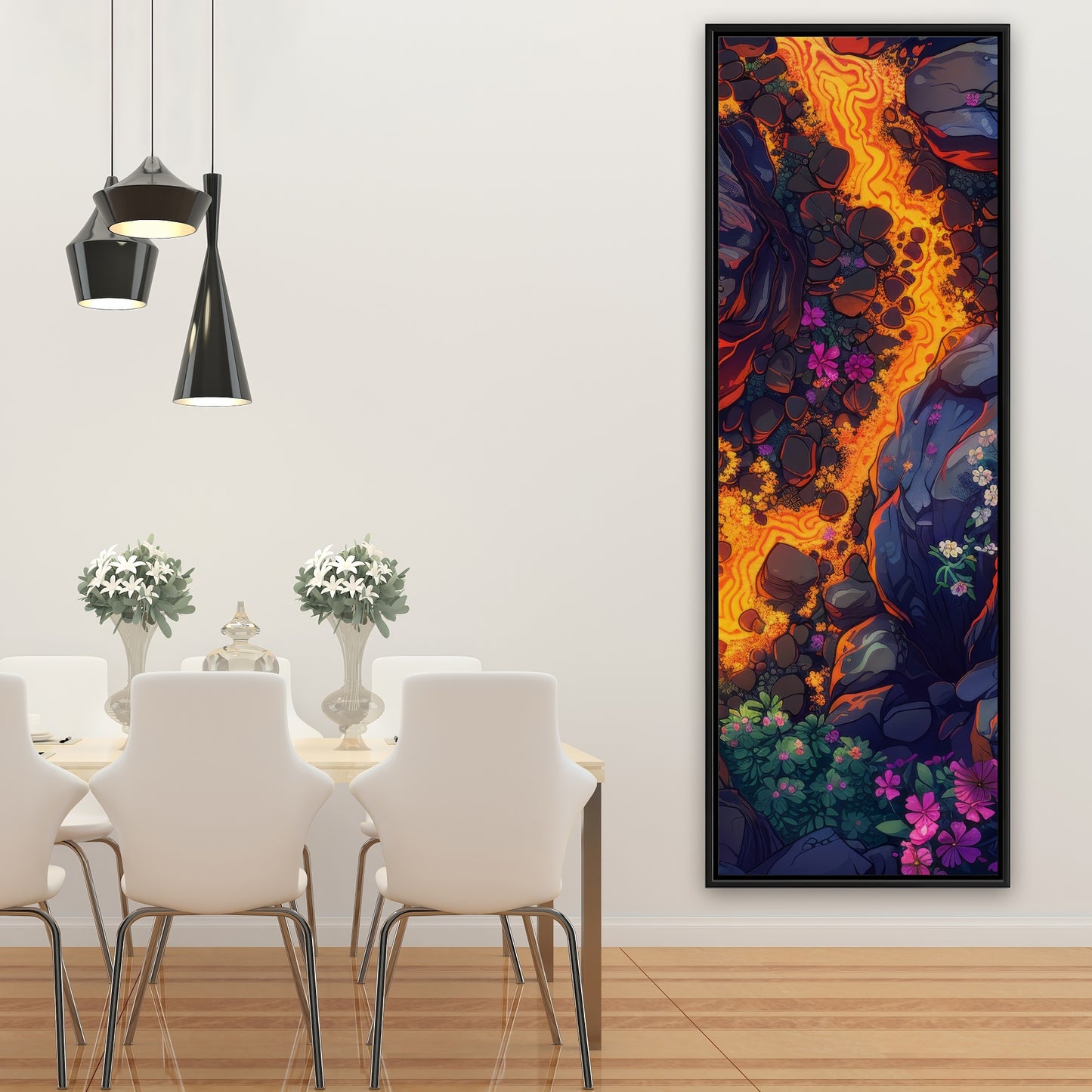Hot River - Black Framed Canvas Wall Art for Home Decor