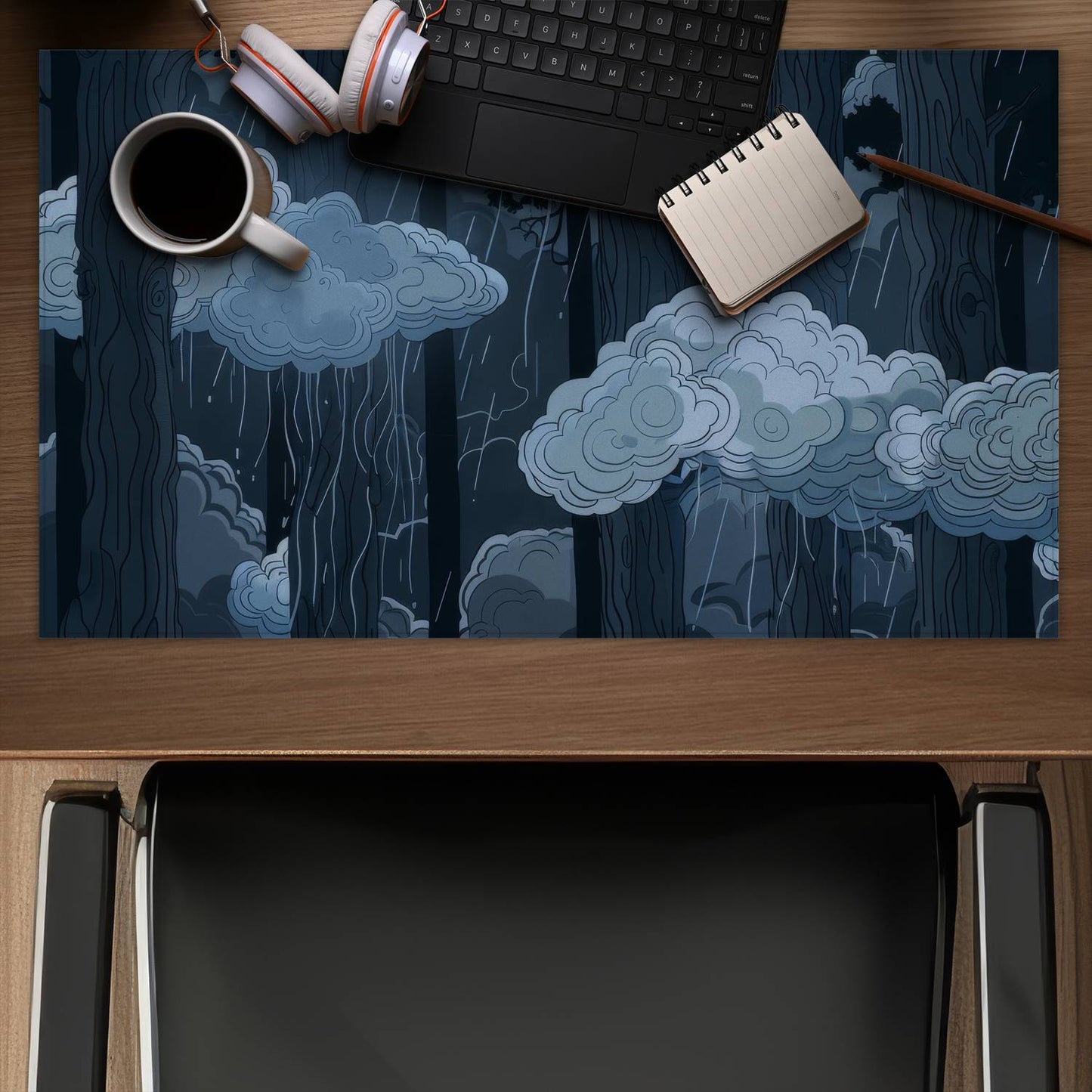 Sneeky clouds - White Desk Mat for Stylish Home Decor