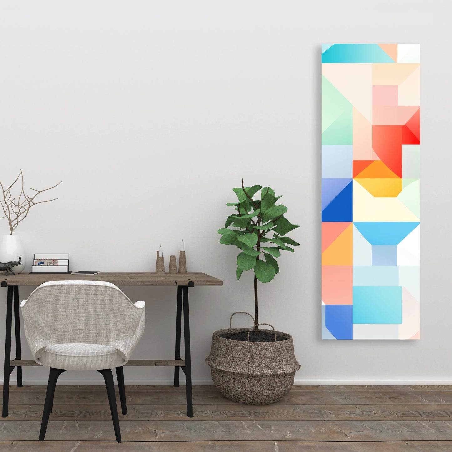 Geometric Cadence - Orange Canvas Art for Home Decor