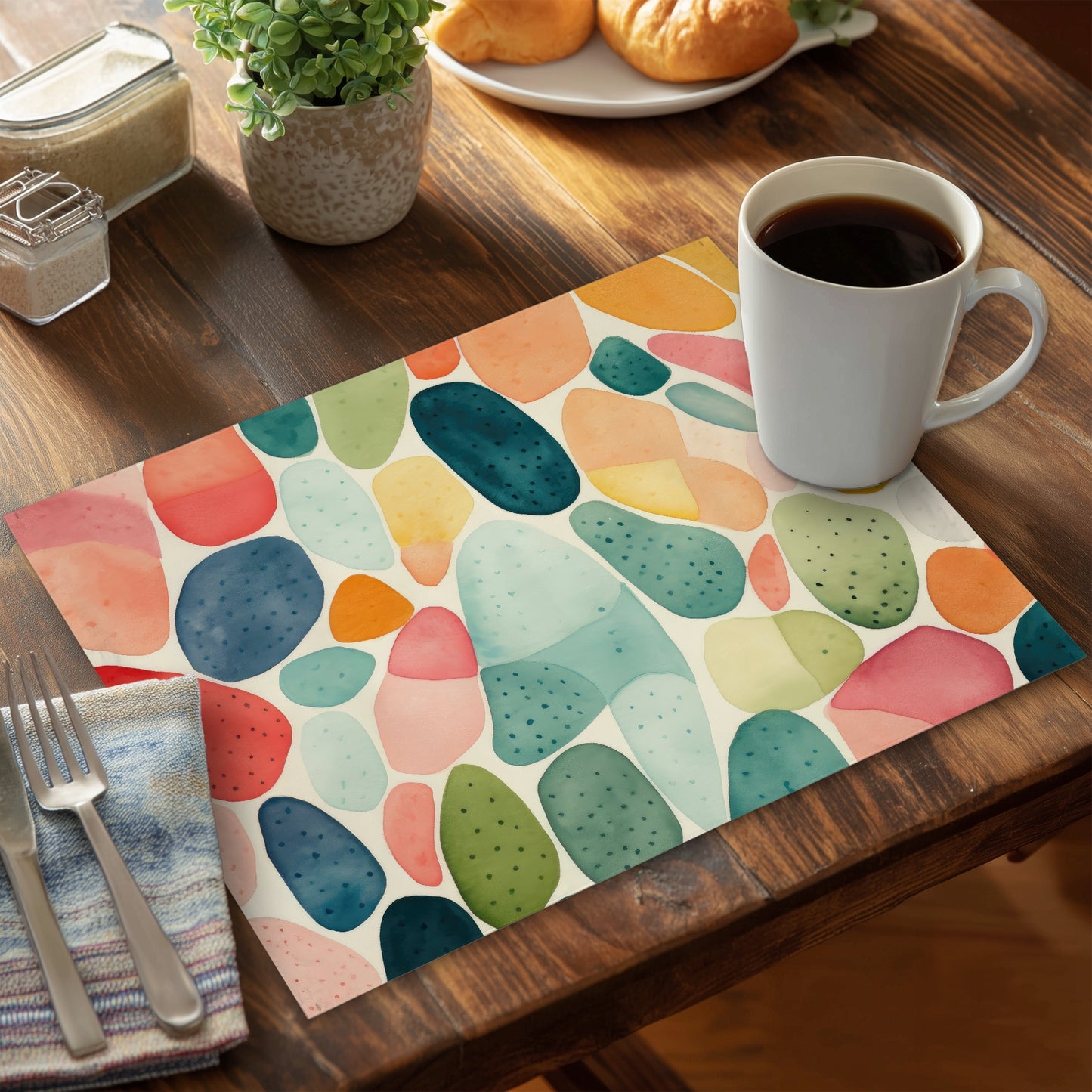 Seedy shapes - 14"x18" Polyester Placemat
