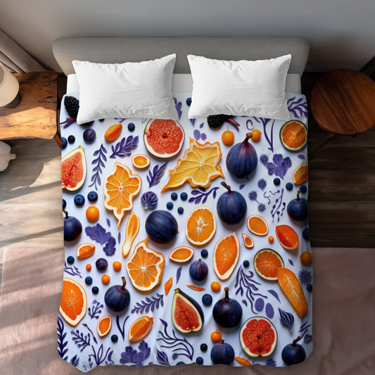 Fruity Skins Blue Duvet Cover - Stylish Home Decor Essentials