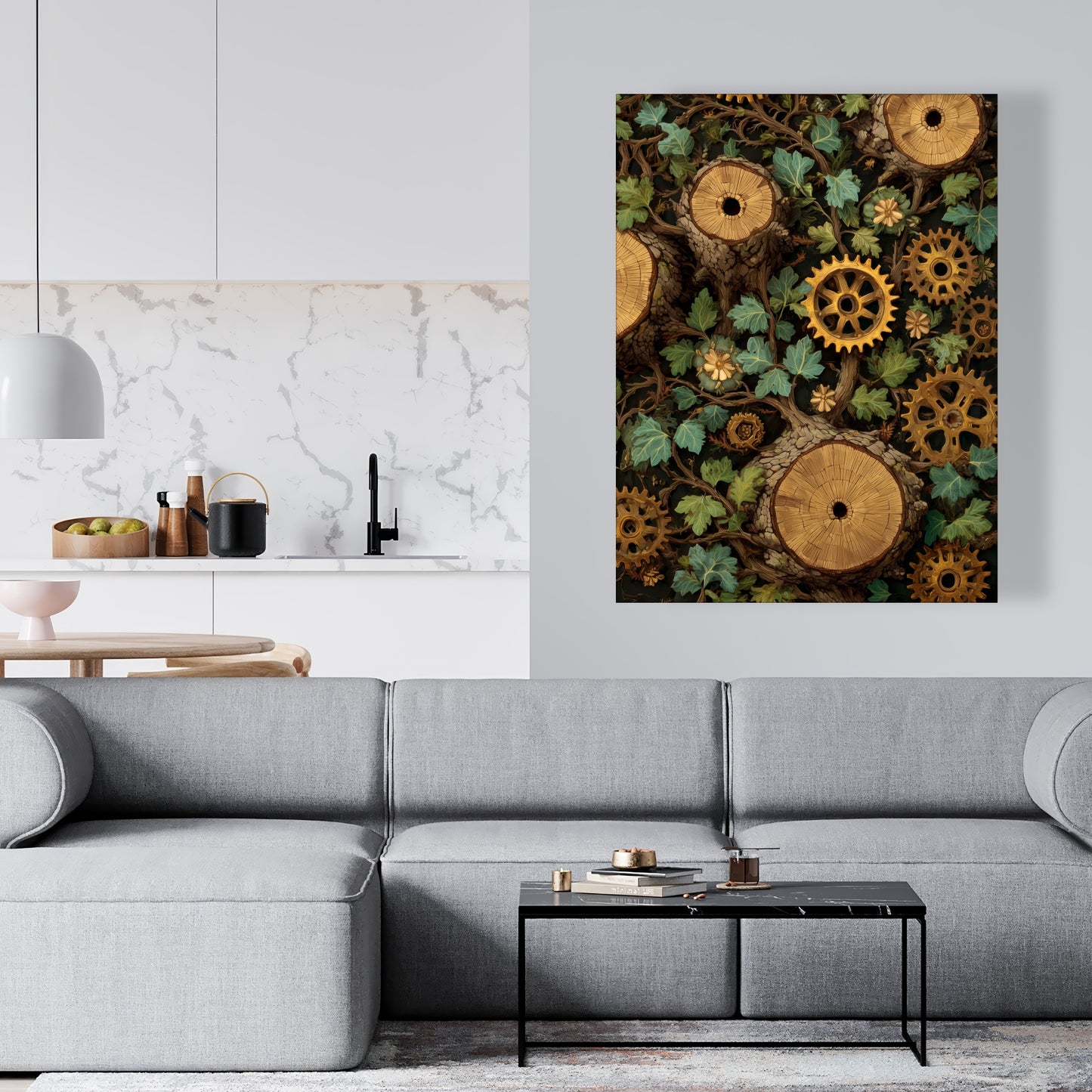 Hiding gears - 24"x24" Canvas
