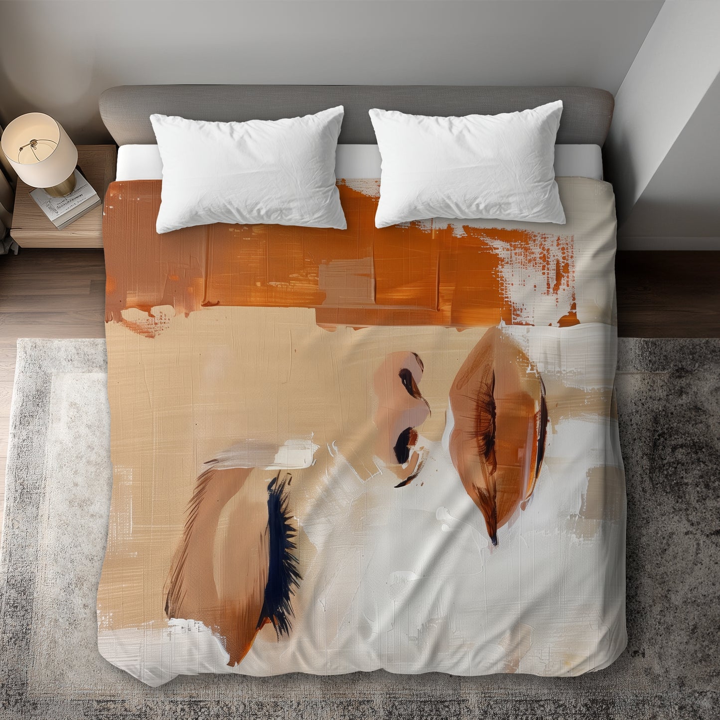 Half Beige Duvet Cover - Elegant Home Decor for Cozy Spaces
