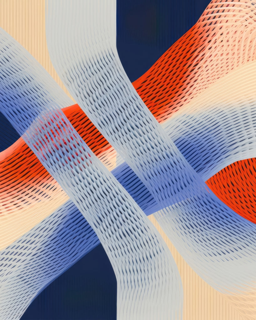 Abstract threading - Framed Canvas - Print on demand