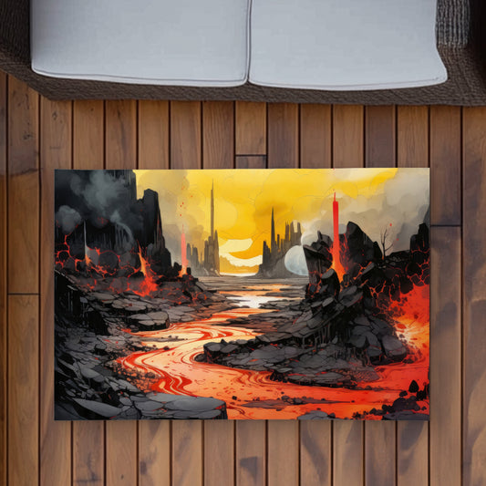 Charred Red Outdoor Area Rug - Stylish Home Decor Accent