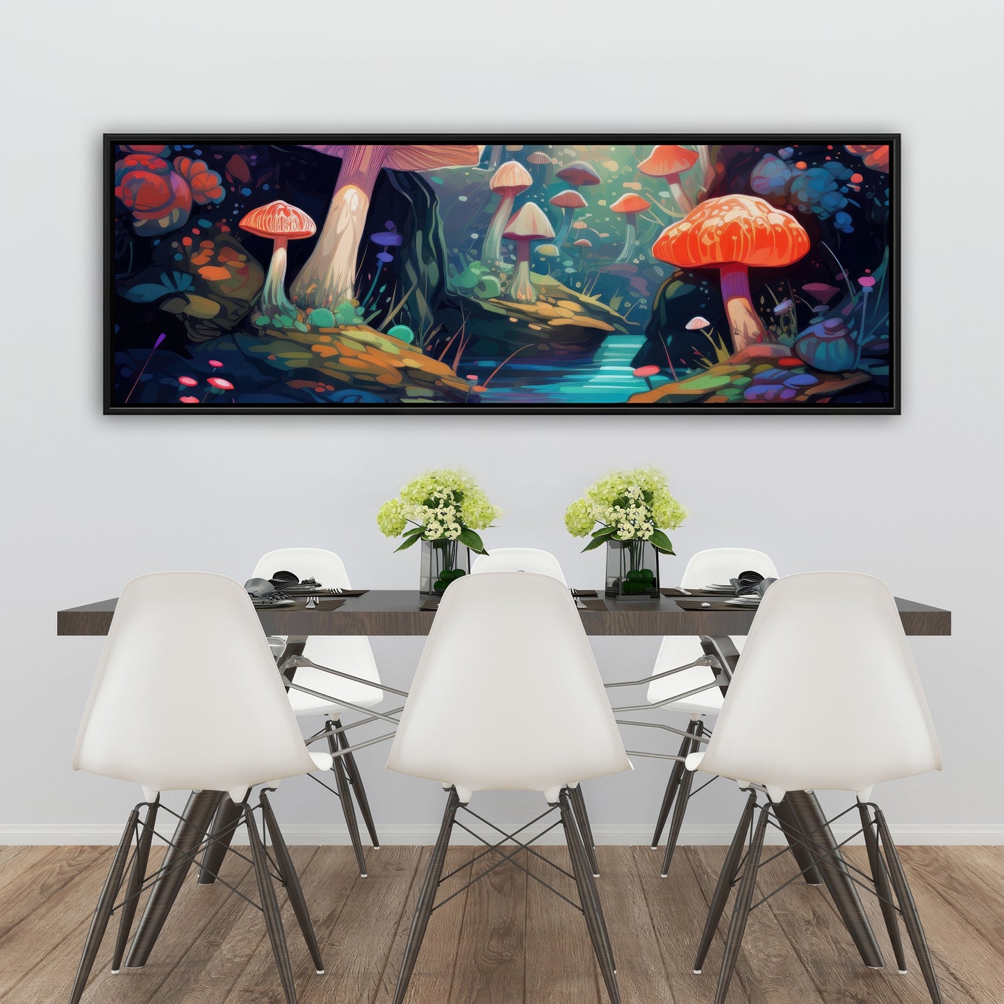 Whimsical forest - Framed Canvas - Print on demand