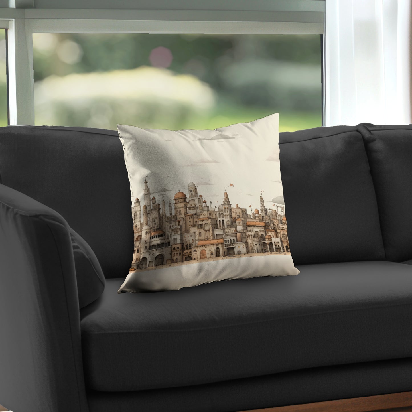 The Old Town White Poly Twill Throw Pillow - Home Decor Insert