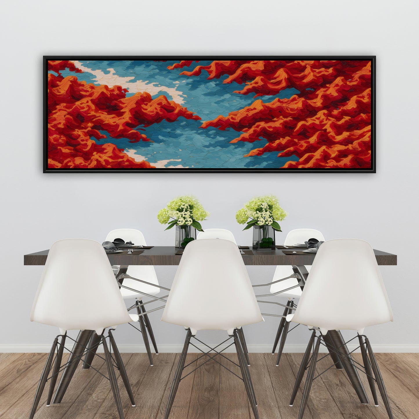 Red mounds - 24"x24" Framed canvas