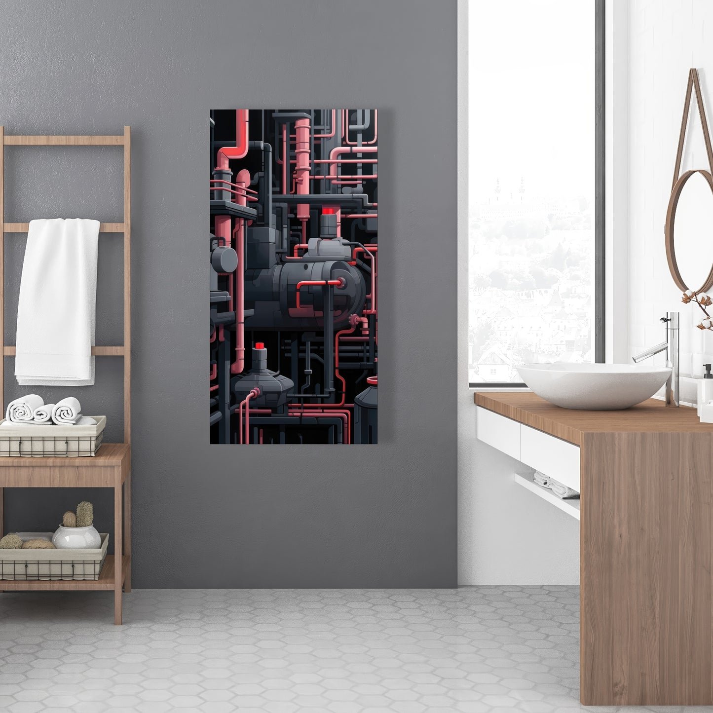 Dark pipes - Gray canvas for stylish home decor accents