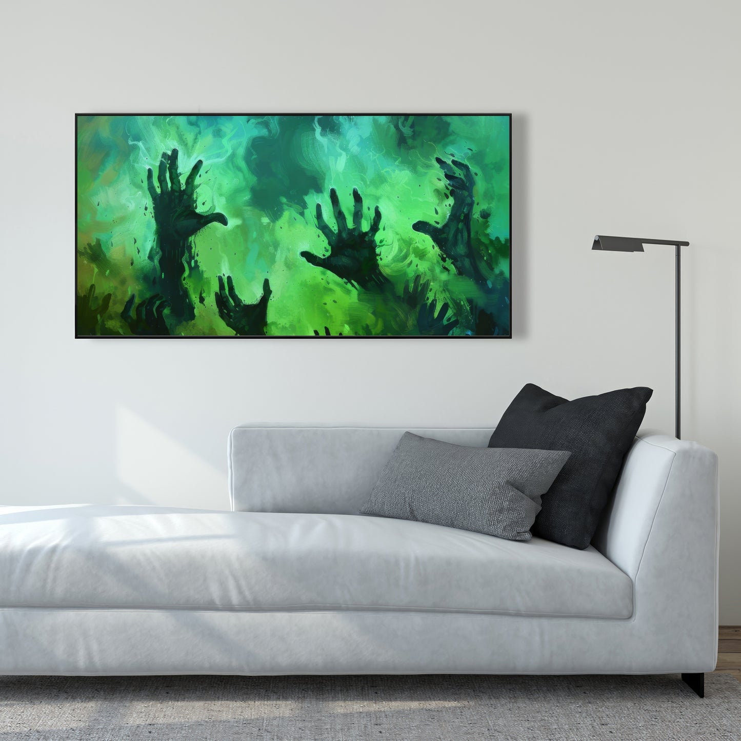 Hands of despair - 36"x36" Framed canvas