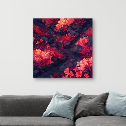 Burning plants - 32"x32" Canvas