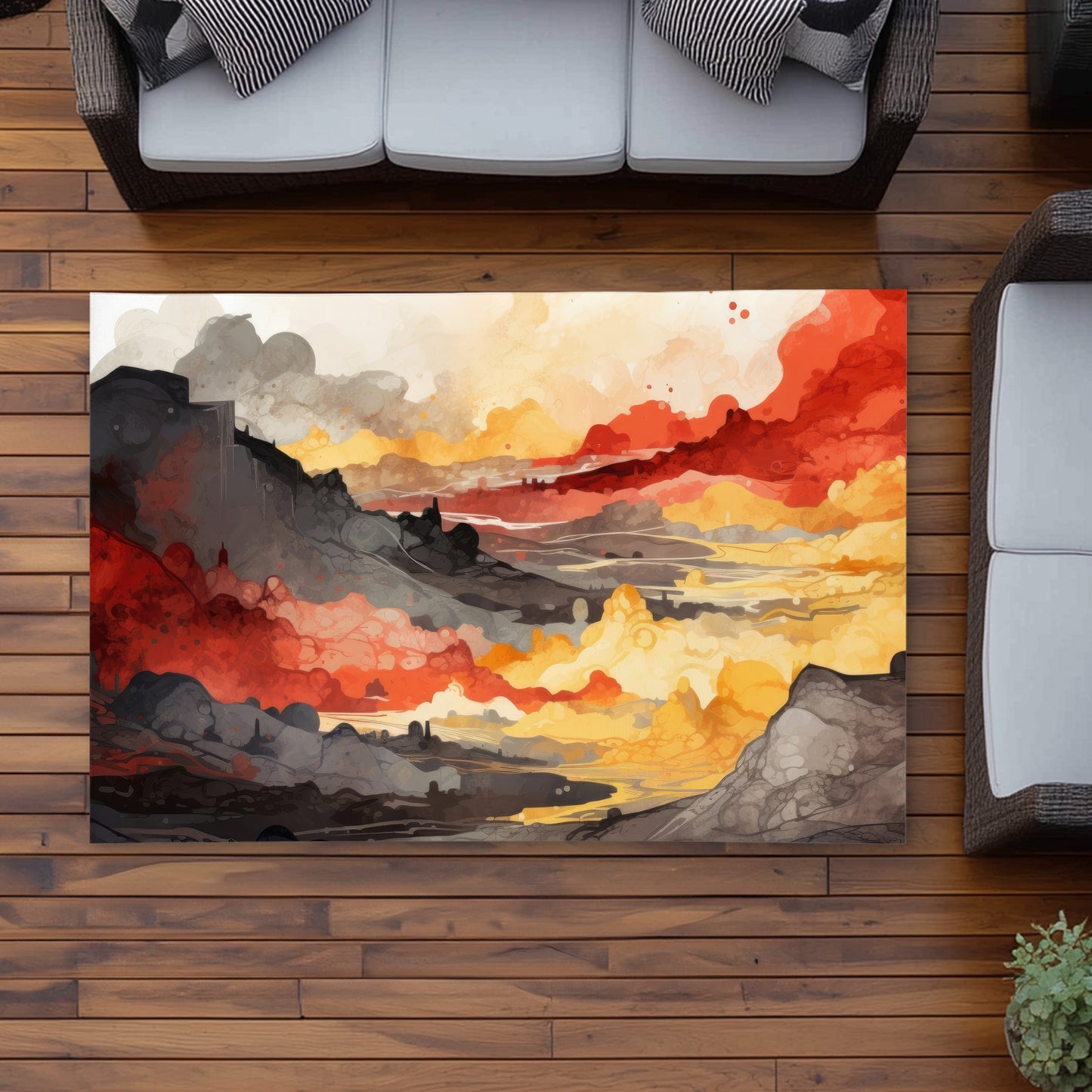 Scolding Land Red Outdoor Area Rug | Stylish Home Decor