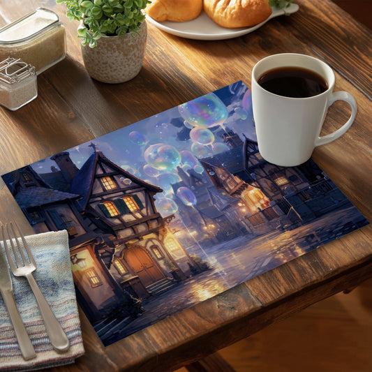 Bloopy town - 14"x18" Polyester Placemat
