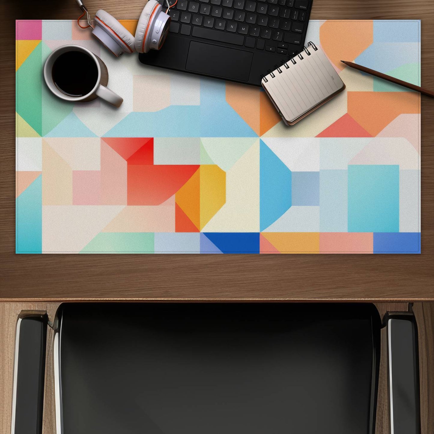 Geometric Cadence Red Gaming Mat - Stylish Home Decor