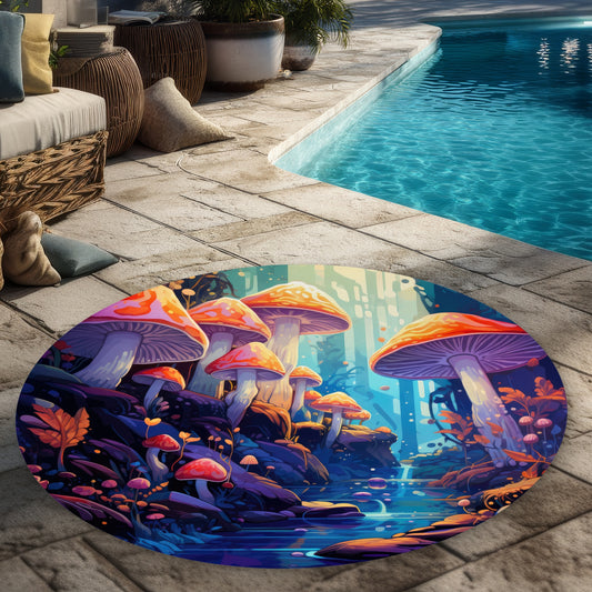 Take a look at that - Black 5' Round Outdoor Area Rug