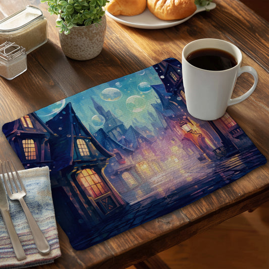Bubble ville - 14"x18" Braided Polyester Placemat