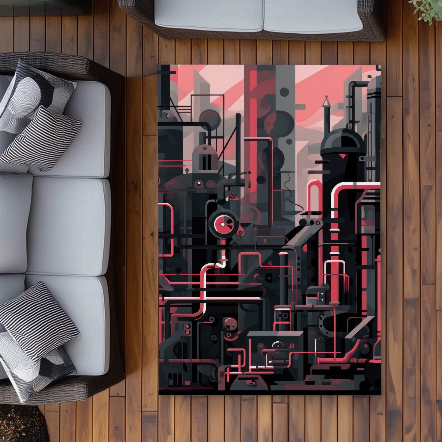 Industrial empire White Outdoor Area Rug for Home Decor